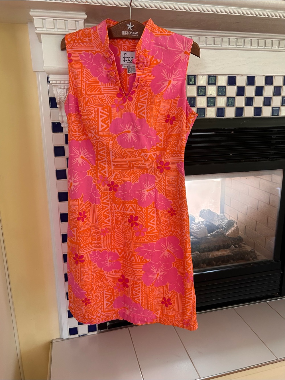 Lilly Pulitzer Orange and Pink Sleeveless Floral Shift Dress